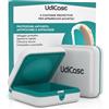 Udivita 2 Custodie Porta Apparecchi Acustici - UdiCase Interno Ergonomico e Apertura Rapida con Piedini Antiscivolo - Contenitore 7x7x3cm Tascabile Impermeabile e Compatto - Antiurto Antipolvere e Antischizzi