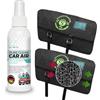 Stimio Set auto deumidificatore e elimina odori - 2 sacchetti di carbone attivo da 500 g + spray probiotico da 100 ml - Aria pulita. Sedili asciutti. Interni freschi - Senza sostanze chimiche o profumi