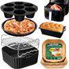 Teglia Silicone per Russell Hobbs Friggitrice ad Aria XXL 8L (27170-56) / 8, 3L (27632-56), 3PCS Riutilizzabile Teglie Contenitori per Friggitrice ad Aria Accessori, Lavabile in Lavastoviglie