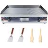 DULNICE 4400W Piastra Elettrica per Grigliare Professionale,73cm Fry Top Elettrico da Cucina in Acciaio Inossidabile Doppia Temperatura 50-300 ° C per la cucina