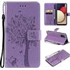Fatcatparadise Cover per Samsung Galaxy A03S, Custodia Samsung A03S, Custodia Portafoglio a Libro in Pelle Flip Cover e TPU Silicone con Funzione Supporto Chiusura Magnetica per Galaxy A03S (Lavanda)