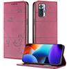 XINYEXIN Custodia per Xiaomi Redmi Note 10 Pro 4G, Cover a Libro in Pelle PU con Blocco RFID, Slot per Carte, Supporto, Protezione Completa Antiurto - Rosso