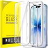 JETech Pellicola Protettiva per iPhone 17 6,3 Pollici, Vetro Temperato Film con Strumento di Facile Installazione, 9H Durezza, Compatibile con Custodia, 3 Pezzi