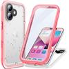 Cozycase Cover TOP Antiurto IP68 Impermeabile Per iPhone 17 Militare Resistente 360 Completa Subacquea Antipolvere Integrale Rigida Custodia Anti Urto Waterproof Doppia Case Per iPhone 17, Rosa