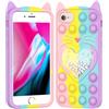 Asgens Custodia Fidget Pop per iPhone 6 Plus/7 Plus/8 Plus,Carina Cartone Animato Gatto Sabbie Mobili Stelle Spingere le Bolle Custodia Morbida in Silicone per Apple iPhone 6P/7P/8P 5.5 Pollici