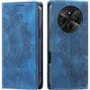 CASEONJAN Cover per Xiaomi Redmi 14C / Redmi A4 / Poco C75, Pelle PU Custodia a portafoglio con scomparti per Slot Schede, Antiurto Flip Caso Cover per Redmi 14C / Poco C75 (Vintage Blu)