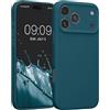 kwmobile Custodia Compatibile con Apple iPhone 17 Pro Max Cover - Back Case per Smartphone in Silicone TPU - Protezione Gommata - petrolio matt
