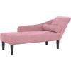 vidaXL Chaise Lounge con Cuscini Rosa in Velluto, divano letto, divano imbottito, seduta da soggiorno, dormeuse, seduta da salotto, divano 2 posti