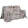 PENSIERI DELICATI Telo Copridivano 250 x 290 cm Made in Italy, Telo Copritutto 100% Cotone Puro, Fantasia Shabby in Love Rosso, Ideale come Telo Arredo, Salvadivano o Copriletto Estivo (2 Piazze)