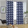 Melodieux Tenda oscurante alla moda per soggiorno, sala da pranzo, con occhielli nella parte superiore, insonorizzante, isolamento termico, 160 cm di lunghezza, 132 x 160 cm, blu navy (1 pannello)