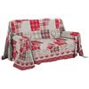 PENSIERI DELICATI Telo Copridivano 180 x 290 cm Made in Italy, Telo Copritutto 100% Cotone Puro, Fantasia Mountain Rosso, Ideale come Telo Arredo, Salvadivano o Copriletto Estivo (1 Piazza)
