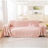 AMWAN Copridivano in finta pelliccia, resistente, per cani, gatti, bambini, spesso, accogliente, per divano componibile, a forma di L, coperta multifunzionale per animali domestici, 1 pezzo, rosa