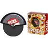 FISURA - Tagliapizza originale. Tagliapizza con rotella divertente. Coltello per pizza in acciaio inox e ABS. Misure: 7,5 centimetri x 5,5 centimetri. (Vinile, nero)