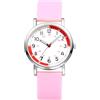 Oidea Orologio analogico da donna per infermieri, 12/24 ore, militare, facile da leggere, quadrante analogico con lancetta dei secondi, rosa