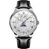 RORIOS Orologio Vintage da Uomo Orologio da Polso Analogico Quarzo Orologio Impermeabile Luminosi Orologio Elegante Acciaio Inossidabile Argenté Bianco