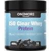 ONEMORE Nutrition ISO Clear Whey, Proteine Isolate Diet, Anguria/Tè alla Pesca/Mora, 400g, 85g Proteine per 100g, 21g per Porzione, Zero Zuccheri, Senza Glutine (400 gr, Mora)