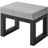 IBUYKE 16" Piccolo Poggiapiedi Ottomano, Sgabello Rettangolare in lino con Sedile Imbottito e Gambe in Metallo, Poggiapiedi Ottomano per Poltrona Camera da Letto Soggiorno, Blu-Grigio WBD001L-X