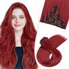 SEGO Pro 45cm Extension Capelli Veri Clip Sintetici 8 PCS Capelli Finti Lisci Posticci Extension con Clip per Donna (#Vino Rosso,130g)