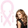 Meinraum Bigoodino Fascia Bigodino Capelli, Heatless Hair Curler, Silk Morbida Curlers di Raso con 2 Clips, 2 Elastici, Bigodino Lungo per Boccoli per Dormire Durante la Notte (Rosa)