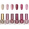 YESTARTDS Smalto Semipermanente Riflettente Glitter 6 Colori Senza Uv/Led Lampada Glitter Gel Smalto Brillante smalto A Rapida Asciugatura E Lunga Tenuta Per Nail Art Femminile Di Famiglia