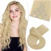 SEGO Pro 66cm Extension Capelli Veri Clip Sintetici 8 PCS Capelli Finti Lisci Posticci Extension con Clip per Donna (#613 Biondo Chiarissimo,175g)