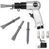 VEVOR Martello Pneumatico 4500 bpm, Scalpello Pneumatico Compatto, Lunghezza della Corsa 4 cm, con 4 Scalpelli da 12 cm, per Tagliare Metallo, Demolire Muri di Cemento, Scalpellare Pavimenti