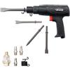 VEVOR Martello Pneumatico 2500-2700 Colpi/min., Martello Scalpellatore Pneumatico Compatto, Corsa 7 cm, 4 Scalpelli da 17 cm, per Tagliare Metallo, Demolire Muri in Cemento, Scalpellare Pavimenti