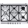 Smeg SRV575GH5 Estetica Contemporanea Piano Cottura a Gas 5 Fuochi Griglie in Ghisa 75 cm Acciaio Inox