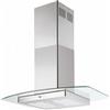 Silverline 4240.9 Cappa a isola Aspirante Pulsante a Pressione Classe energetica C 5 Velocita' Portata 581 m³-h 90cm Inox e Vetro