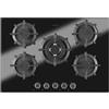 Oranier piano cottura a gas 5 fuochi da incasso 75 cm vetroceramica nero griglie ghisa