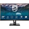 Philips 242S9JML Monitor Full HD 24 pollici 1920x1080 75Hz VGA DVI HDMI DisplayPort hub USB Nero