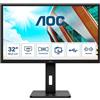 AOC Monitor 31.5'' LED IPS Q32P2 2560x1440 2K Ultra HD Tempo di risposta 4 ms