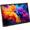 Atlantis Monitor Portatile TouchScreen 16 Pollici, 1080P Full HD 1920x1080, HDMI-Type_C, Speaker 2x1W, Inclinazione Regolabile, display IPS, per Notebook-Console- 170-170,Cavo HDMI 1,5m-Type_C, 1Kg