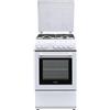 DELONGHI De Longhi DL554EW Cucina a Gas 4 Fuochi Forno Elettrico con Grill Larghezza x Profondita' 50x50 cm con Coperchio colore Bianco