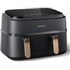 Philips NA352-00 Friggitrice ad Aria Airfryer Capacita' 9 Litri Potenza 2750 Watt con Doppio Cestello colore Antracite