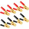 Nadisean 8 Pezzi Pinze per Cavi Batteria Auto 50A, Morsetti a Coccodrillo Isolati, Clip a Coccodrillo per Batteria in Rame per Cavi Batteria Auto, Pinze Batteria Piccole per Veicoli Camion Auto