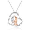 Fryneauy Collana Di Sorelle In Argento 925 Con Ciondolo A Cuore, Perfetto Regalo Per Signore E Ragazze