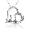 praymos Collana in argento da donna con ciondolo a forma di giraffa, gioiello per la festa della mamma, regalo per mamma, figlia, famiglia, Medio, Argento sterling, Zirconie sintetico