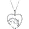 BerriBling Collana Cavallo e Ragazza Donna Argento Sterling 925 Collana Cavallo | Antiallergici | Romantici Regali Gioielli per Donna - Regolabile |45cm+5|