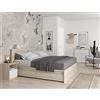 Iconico Home Bundle MIK Struttura Letto Matrimoniale con testiera portaoggetti,160x200 cm + 2 Set composti da 2 cassettoni sottoletto, 100,5x68x21 cm Legno Composito, Rovere,