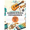 Independently published Quaderno di Musica per Bambini PENTAGRAMMATO: 6 pentagrammi grandi per pagina, 0,5cm fra le righe I 105 pagine A4 I 3 pagine di indice I Top ten canzoni preferite I orari primo e secondo quadrimestre