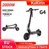 KuKirin G4 Scooter Elettrico 2000W Motore 60V 20Ah Batteria 75km Gamma Superiore 70 km/h Velocità Massima 11 "Pneumatici per Vuoto Fuoristrada EU Stock - 2000W G4