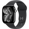 Apple Watch Series 11 GPS, Cassa 42 mm in alluminio Jet Black con Cinturino Sport nero - S/M