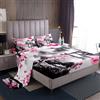 Homewish Set di lenzuola per letto matrimoniale, in stile giapponese, con fiori di ciliegio, con bordo Fuji, per bambini, adolescenti, adulti, donne, camera da letto, set di biancheria da letto con