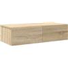 vidaXL Scaffale a Parete con Cassetti Sonoma 60x26,5x15 cm Truciolato, mensola da Muro con mobiletto, mobiletto portaoggetti Montato a Muro, unità a Muro sospesa