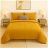 Masters House Biancheria per la Casa Master House Trapunta Piumone Matrimoniale Singola Piazza 1/2 in Morbido e Caldo Velluto per Camera da Letto Elegante e Confortevole (Giallo oro, Piazza & Mezza 220x260cm)