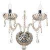 Ridgeyard Cognac Cristallo Glass Luce a Muro 2 Bracci Applique con Cristalli K9 Lampadario da Parete in Vetro per Soggiorno Camera da Letto Ingresso Corridoio E14