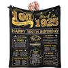 Yufrtck Regalo di compleanno per donna di 100 anni, regalo per il 100° compleanno per donne e uomini, idee regalo per il 100° compleanno, coperta da 150 x 127 cm, decorazioni per il 100° compleanno per donne