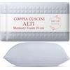 DREAM HAVEN Cuscino Alto 18 cm in Memory Foam, Antirussamento e Antireflusso, Cuscino Cervicale per Dormire con Federa Refresh Antiacaro e Anallergica, Cuscino Letto Ergonomico Made in Italy (2)