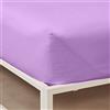 Bassetti Lenzuola Singole, Lenzuolo Sotto con Angoli Singolo 90x200 cm - Lenzuolo in Cotone 100% Cotone, Made in Italy - Col. Glicine H1